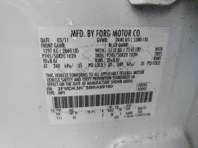 2011 FORD EDGE LIMITED  