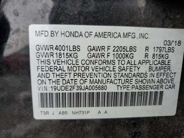 2018 ACURA ILX BASE WATCH PLUS  