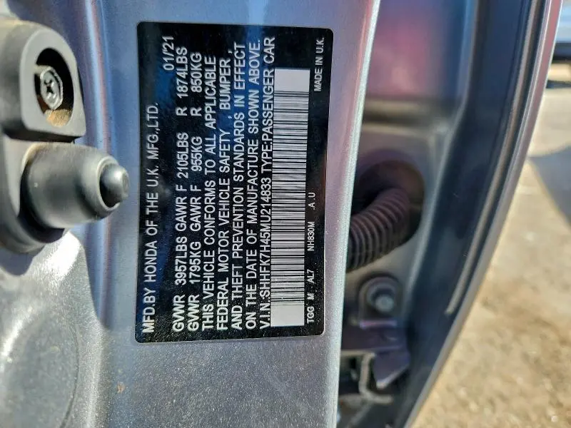 2021 HONDA CIVIC SPORT  