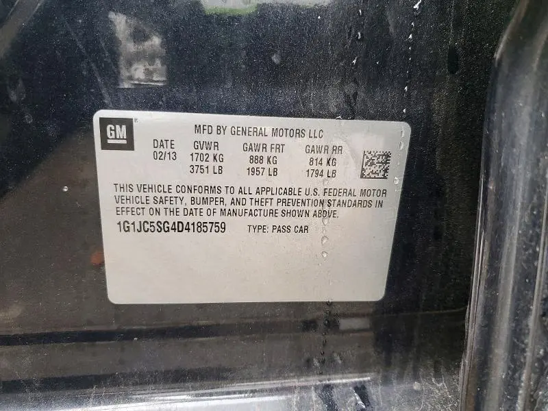 2013 CHEVROLET SONIC LT  