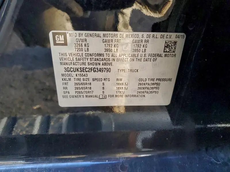 2015 CHEVROLET SILVERADO K1500 LTZ  