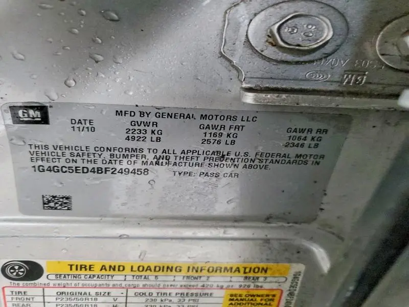 2011 BUICK LACROSSE CXL  