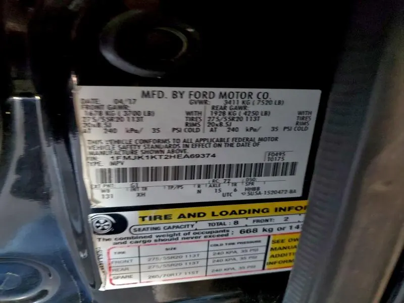 2017 FORD EXPEDITION EL LIMITED  