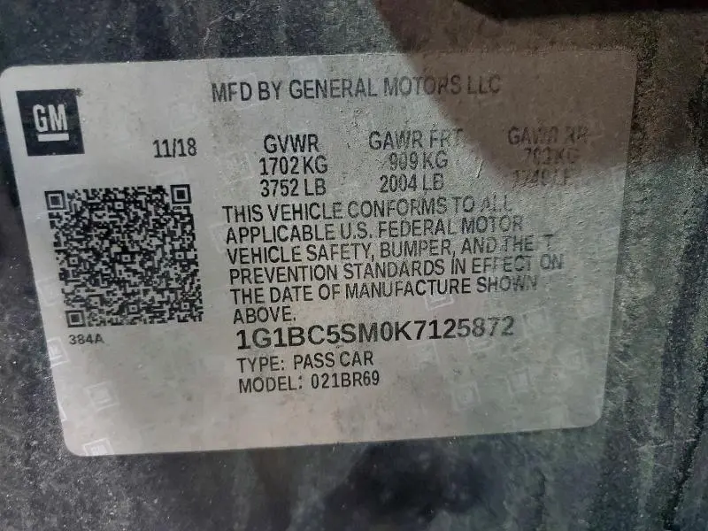 2019 CHEVROLET CRUZE LS  