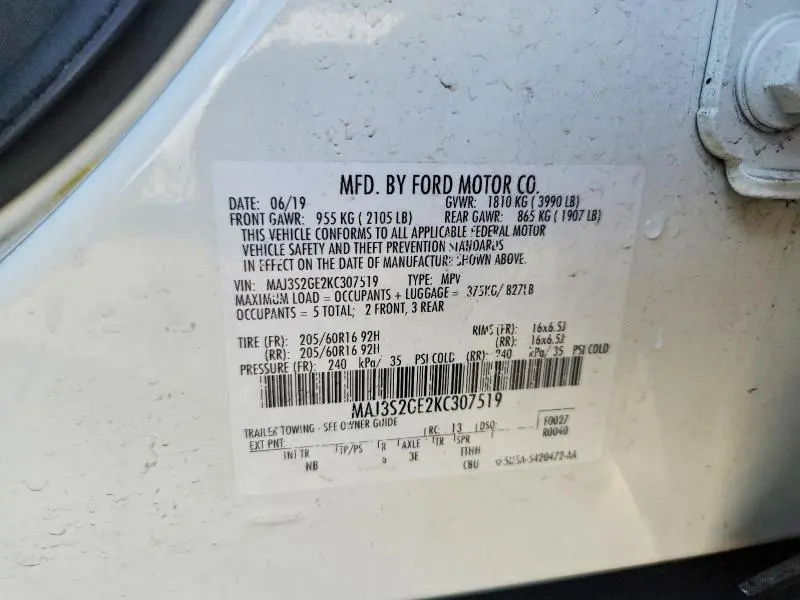 2019 FORD ECOSPORT SE  