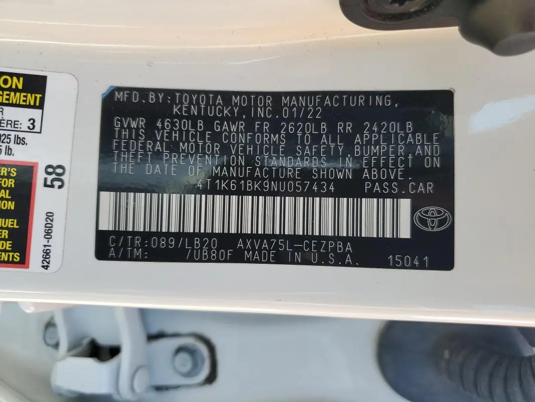 2022 TOYOTA CAMRY XSE  