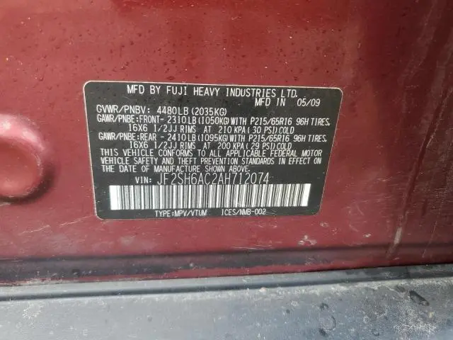 2010 SUBARU FORESTER 2.5X  
