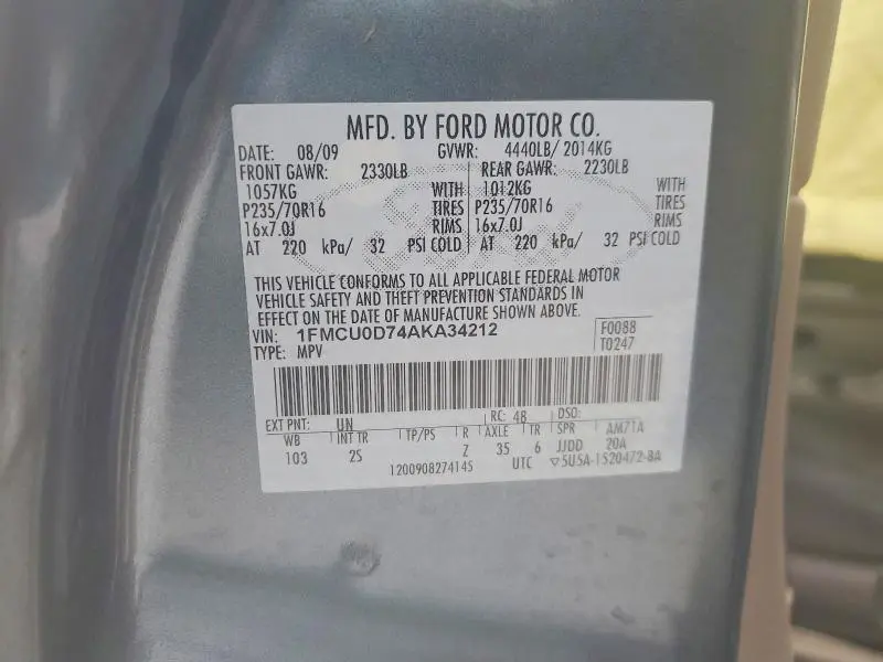 2010 FORD ESCAPE XLT  