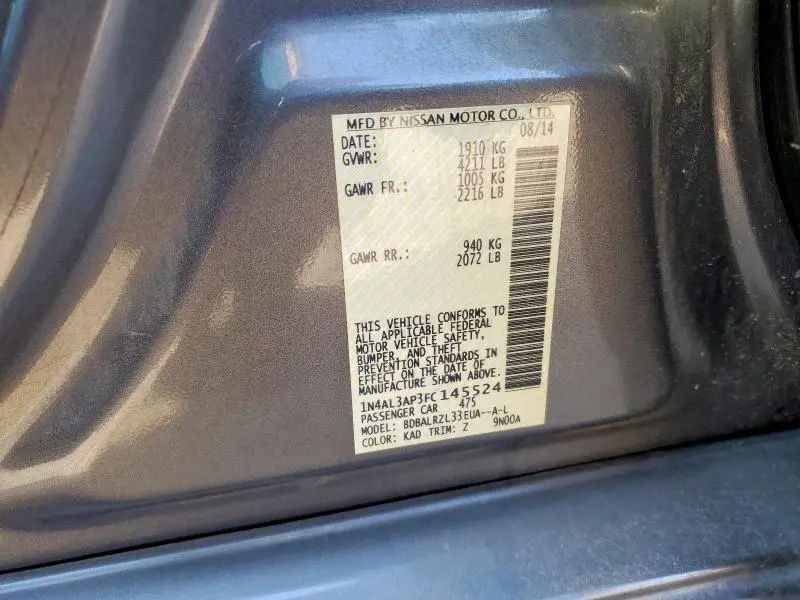 2015 NISSAN ALTIMA 2.5  