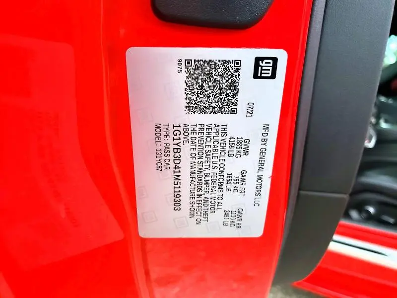 2021 CHEVROLET CORVETTE STINGRAY 2LT  