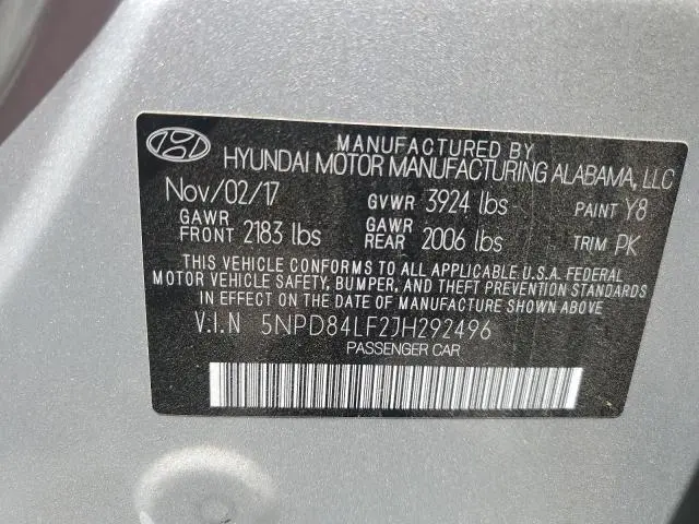 2018 HYUNDAI ELANTRA SEL  