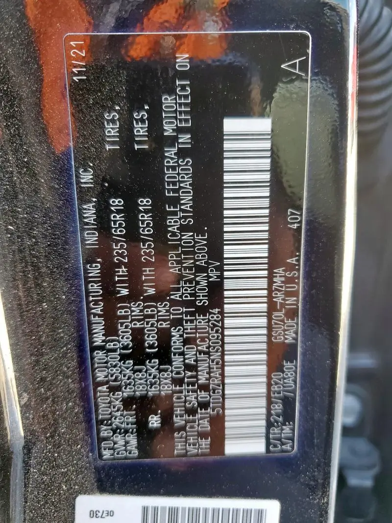 2022 TOYOTA HIGHLANDER XLE  