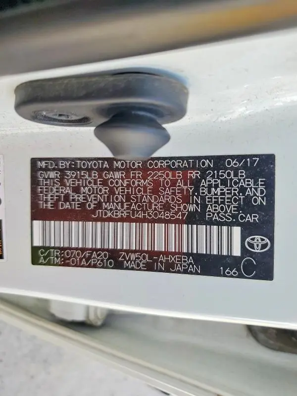 2017 TOYOTA PRIUS TWO  
