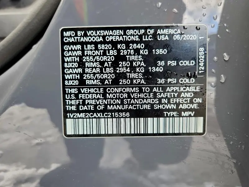 2020 VOLKSWAGEN ATLAS CROSS SPORT SEL  