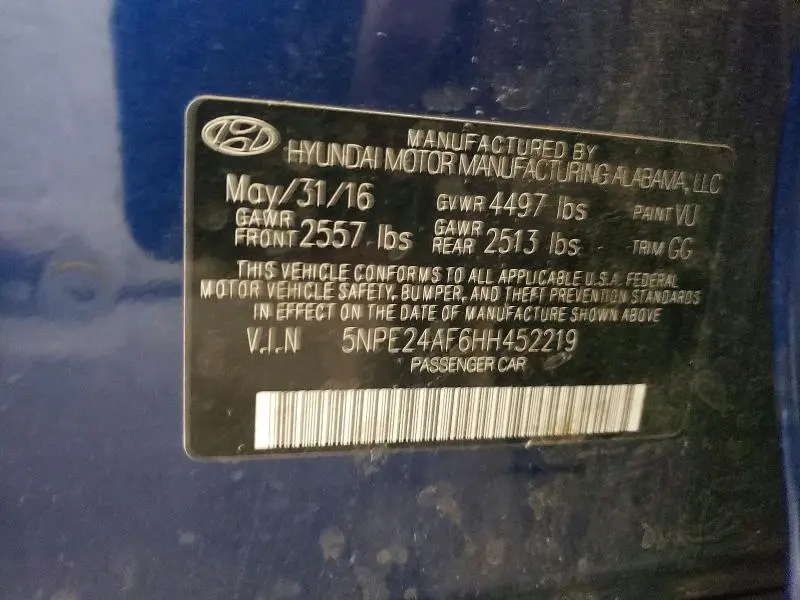 2017 HYUNDAI SONATA SE  