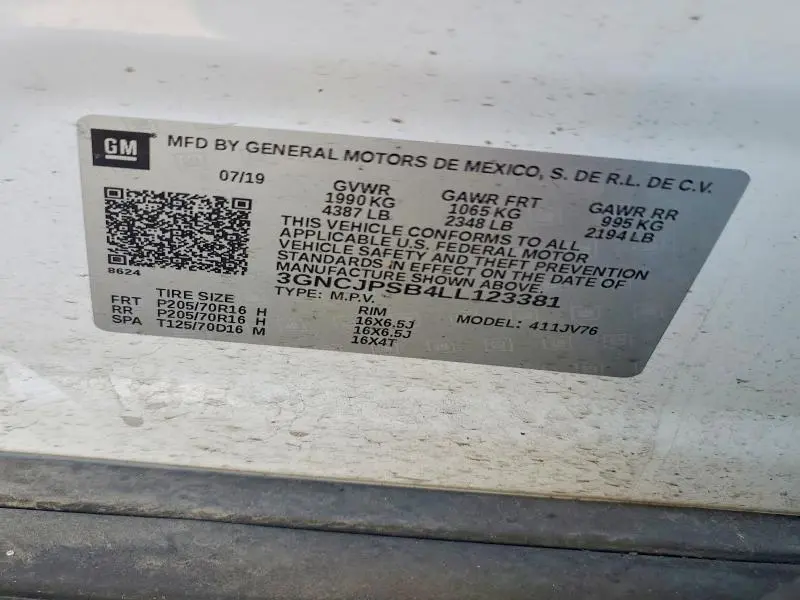 2020 CHEVROLET TRAX 1LT  