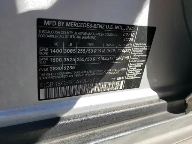 2011 MERCEDES-BENZ ML 350 4MATIC  