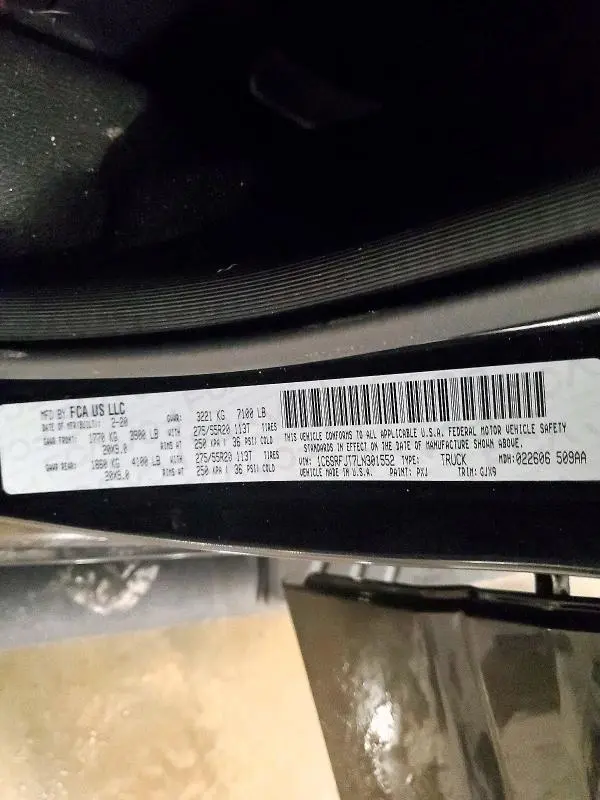 2020 RAM 1500 LARAMIE  