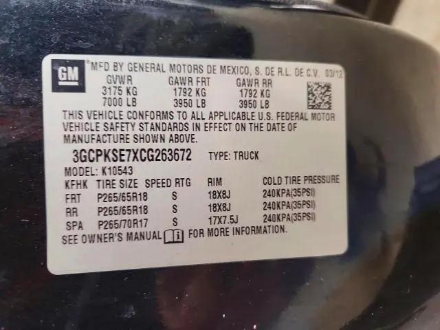 2012 CHEVROLET SILVERADO K1500 LT  