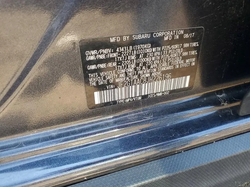 2018 SUBARU CROSSTREK   