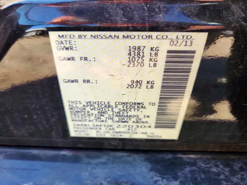 2013 NISSAN ALTIMA 3.5 S  