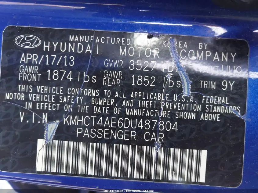 2013 HYUNDAI ACCENT GLS