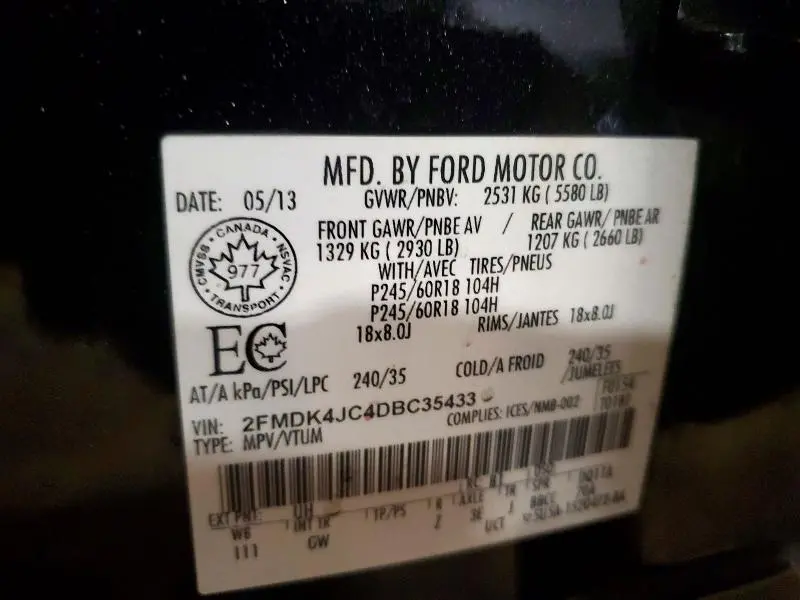 2013 FORD EDGE SEL  