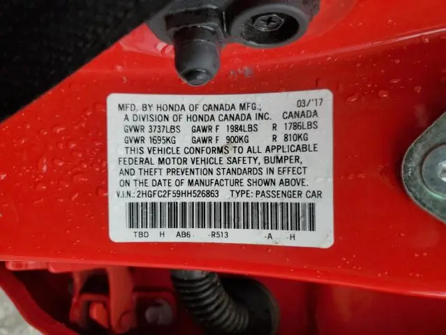 2017 HONDA CIVIC LX  
