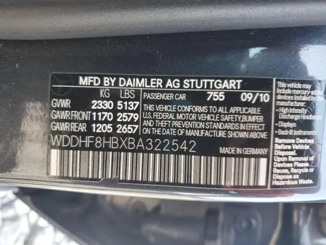 2011 MERCEDES-BENZ E 350 4MATIC  
