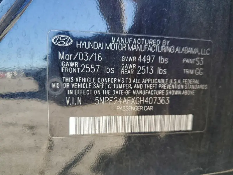 2016 HYUNDAI SONATA SE  