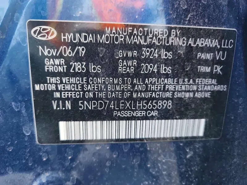 2020 HYUNDAI ELANTRA SE  