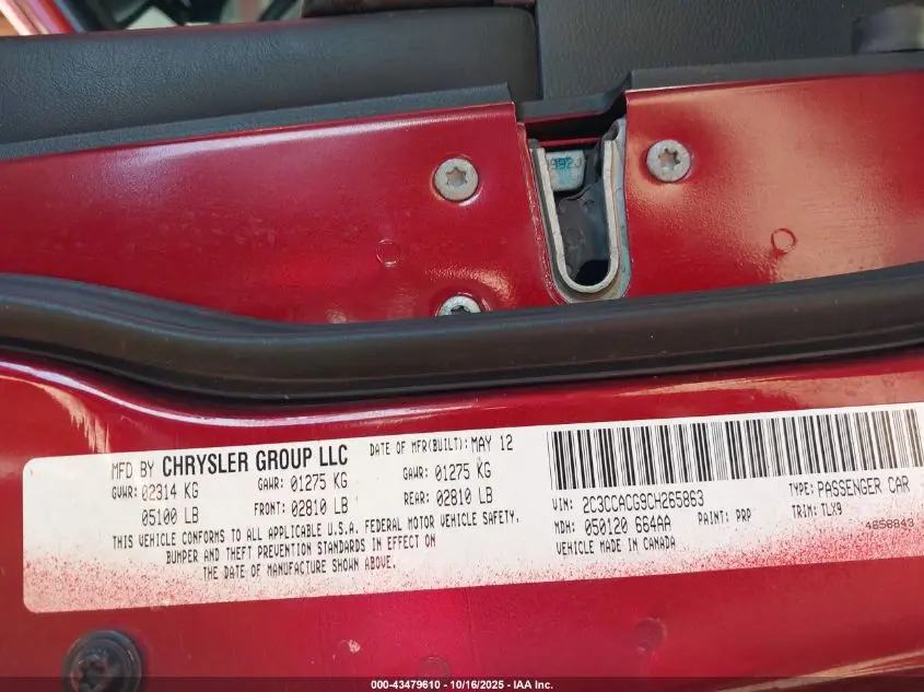 2012 CHRYSLER 300 LIMITED