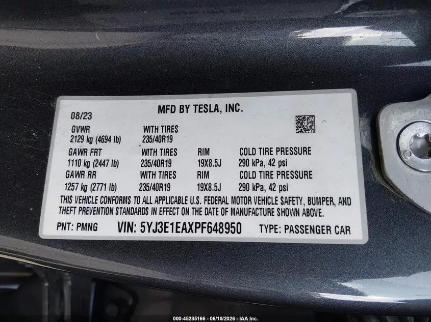2023 TESLA MODEL 3 REAR-WHEEL DRIVE