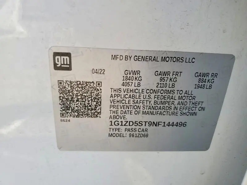 2022 CHEVROLET MALIBU LT  