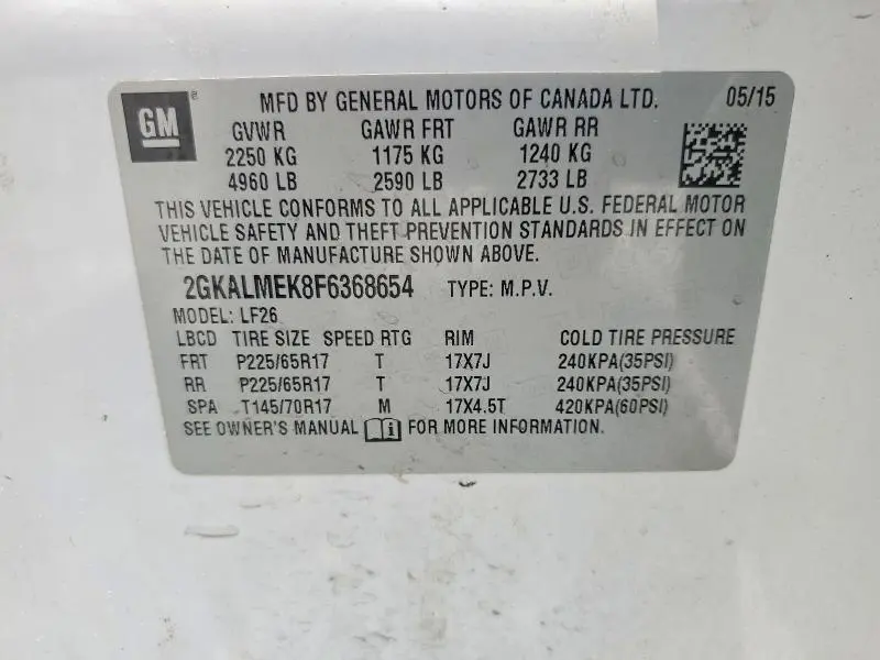 2015 GMC TERRAIN SLE  