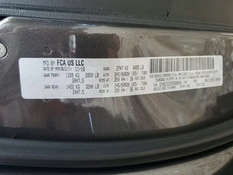 2019 CHRYSLER PACIFICA TOURING L PLUS  