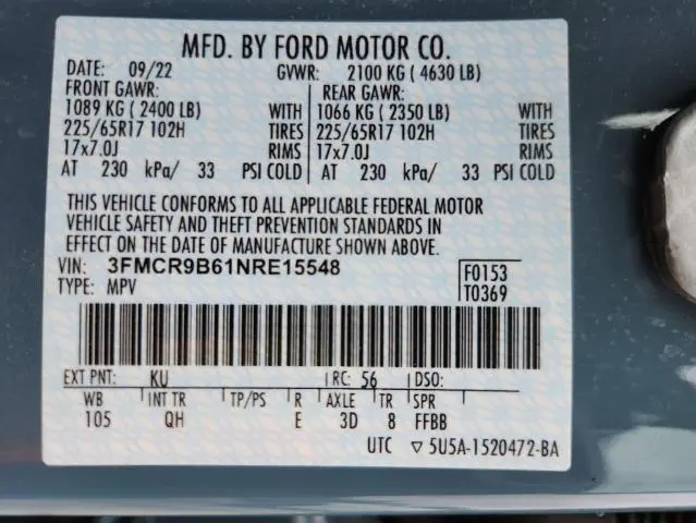 2022 FORD BRONCO SPORT BIG BEND  