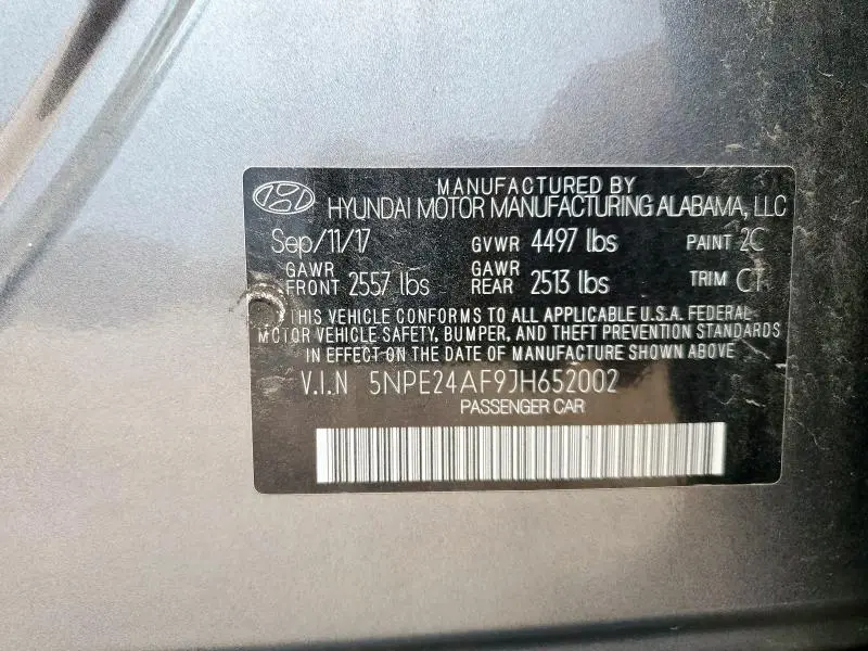 2018 HYUNDAI SONATA SE  