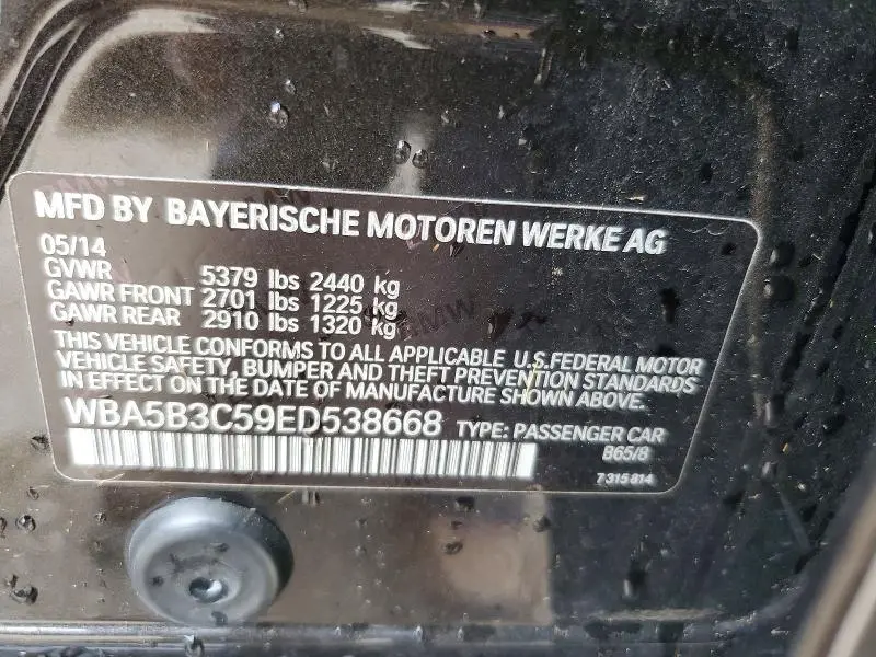 2014 BMW 535 XI  