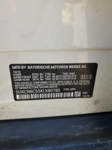 2019 BMW X5 XDRIVE40I  
