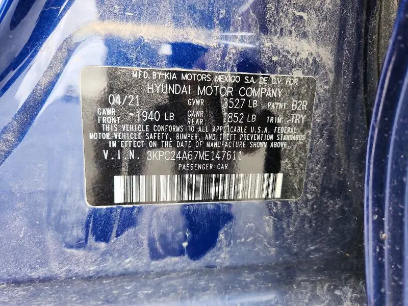 2021 HYUNDAI ACCENT SE  