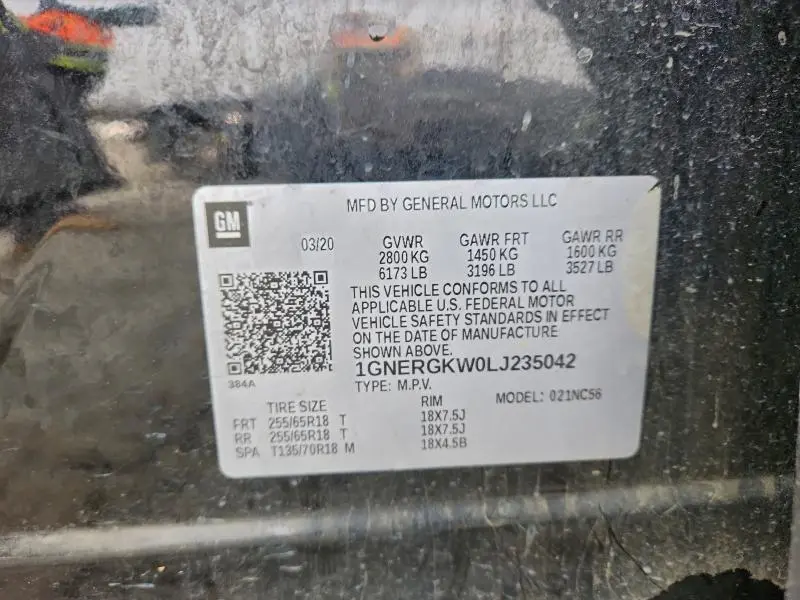 2020 CHEVROLET TRAVERSE LT  