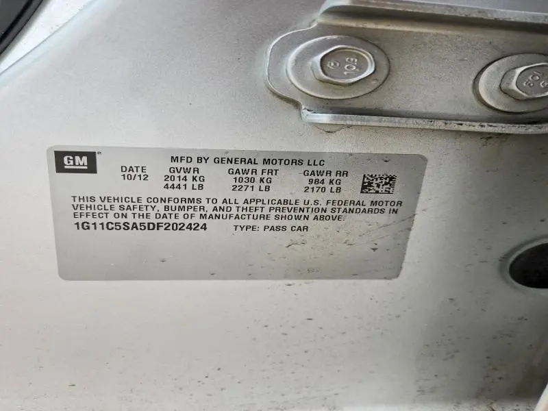 2013 CHEVROLET MALIBU 1LT  
