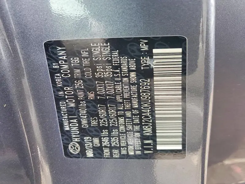 2019 HYUNDAI TUCSON SE  