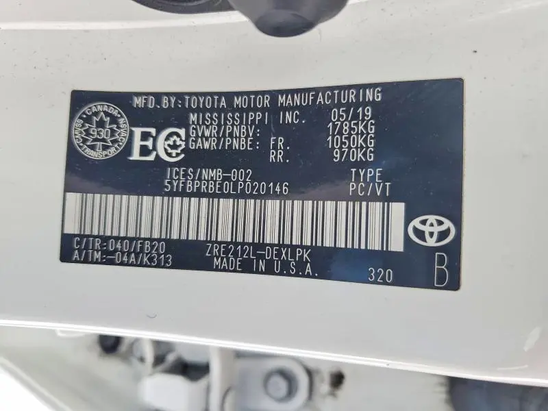 2020 TOYOTA COROLLA LE  