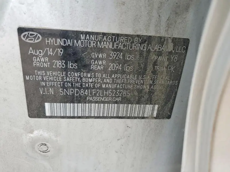 2020 HYUNDAI ELANTRA SEL  