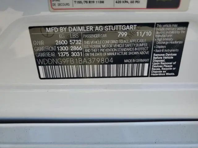 2011 MERCEDES-BENZ S 400  