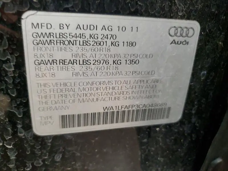 2012 AUDI Q5 PREMIUM PLUS  