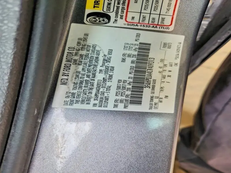 2012 FORD FUSION SEL  