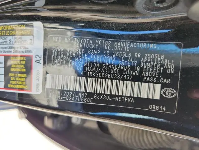 2011 TOYOTA AVALON BASE  